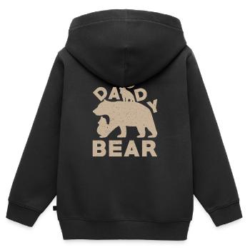 Stolzes Twin Dad Design Mit Twin Dad Bear - Kinder Premium Organic Zip Hoodie - Schwarz - Hinten - AI Model Kid Male (0cm)