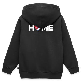 Cuba Accueil Cuba Drapeau Cuba Amour - Sweat Premium à capuche zippé enfant bio - noir - Dos - AI Model Kid Male (0cm)