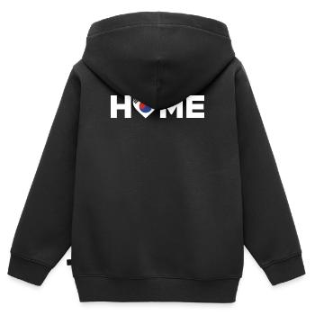 Corée du Sud Accueil Drapeau de la Corée du Sud - Sweat Premium à capuche zippé enfant bio - noir - Dos - AI Model Kid Male (0cm)