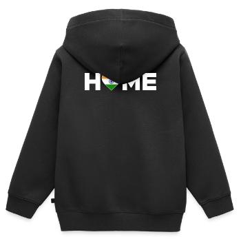 Inde Accueil Inde Drapeau Inde Amour - Sweat Premium à capuche zippé enfant bio - noir - Dos - AI Model Kid Male (0cm)