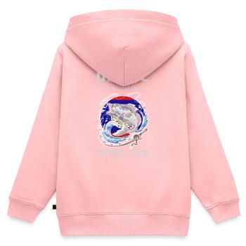 Angeltour Belize - Kinder Premium Organic Zip Hoodie - Rosa - Hinten - AI Model Kid Female (0cm)