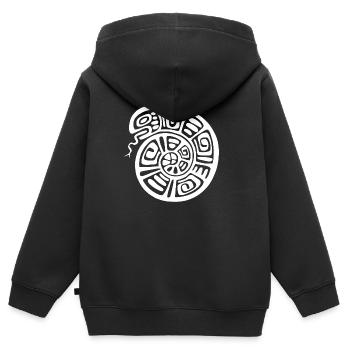 Culture des Incas, serpent - Sweat Premium à capuche zippé enfant bio - noir - Dos - AI Model Kid Male (0cm)