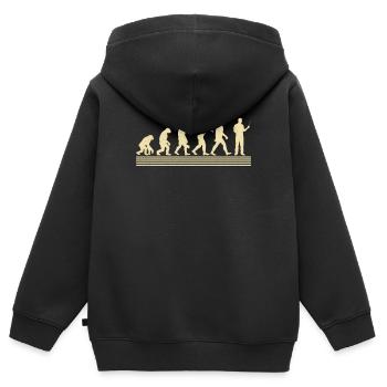 Evolution Des Gymnasiallehrers - Kinder Premium Organic Zip Hoodie - Schwarz - Hinten - AI Model Kid Male (0cm)