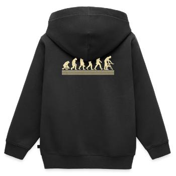 Carpentry evolution - Kids Premium Organic Zip-up Hoodie - black - Back - AI Model Kid Male (0cm)