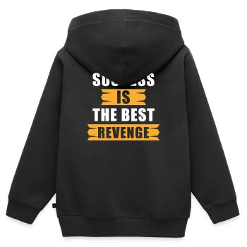 Success is the best revenge - Kids Premium Organic Zip-up Hoodie - black - Back - AI Model Kid Male (0cm)