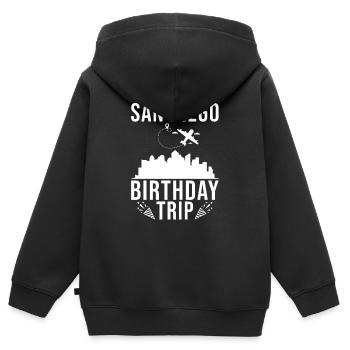 San Diego Geburtstagsreise San Diego - Kinder Premium Organic Zip Hoodie - Schwarz - Hinten - AI Model Kid Male (0cm)