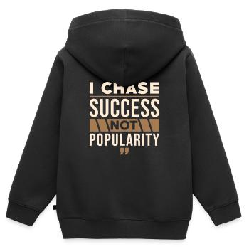 Je vise le succès, pas la popularité - Sweat Premium à capuche zippé enfant bio - noir - Dos - AI Model Kid Male (0cm)