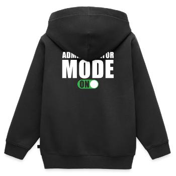 Mode Administrateur activé - Sweat Premium à capuche zippé enfant bio - noir - Dos - AI Model Kid Male (0cm)