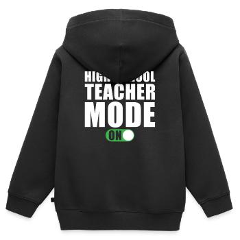 Gymnasium Teacher Mode at - Kids Premium Organic Zip-up Hoodie - black - Back - AI Model Kid Male (0cm)