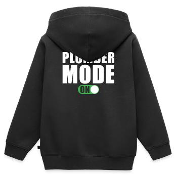 Mode plomberie activé - Sweat Premium à capuche zippé enfant bio - noir - Dos - AI Model Kid Male (0cm)