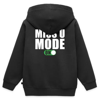 Vermissen Spruch - Kinder Premium Organic Zip Hoodie - Schwarz - Hinten - AI Model Kid Male (0cm)
