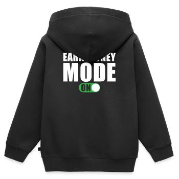 Mode Gagner de l’argent sur - Sweat Premium à capuche zippé enfant bio - noir - Dos - AI Model Kid Male (0cm)