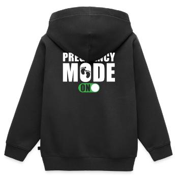 Pregnancy Mode On - Kids Premium Organic Zip-up Hoodie - black - Back - AI Model Kid Male (0cm)