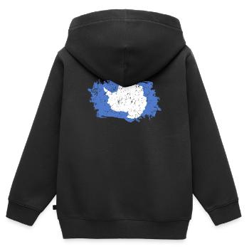Antarktis Flagge Grunge Antarktis Fahne - Kinder Premium Organic Zip Hoodie - Schwarz - Hinten - AI Model Kid Male (0cm)