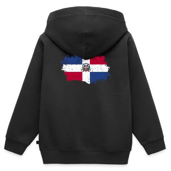 Dominikanische Republik Flagge - Kinder Premium Organic Zip Hoodie - Schwarz - Hinten - AI Model Kid Male (0cm)