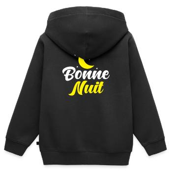 Bonne Nuit Frankreiich Französisch Gute Nacht - Kinder Premium Organic Zip Hoodie - Schwarz - Hinten - AI Model Kid Male (0cm)