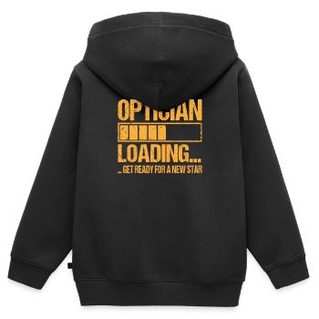 Chargement Opticien Formation d’opticien - Sweat Premium à capuche zippé enfant bio - noir - Dos - AI Model Kid Male (0cm)