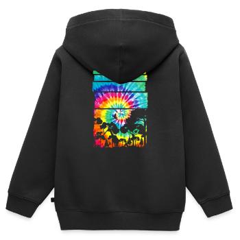 Afrika Safari Savanne - Kinder Premium Organic Zip Hoodie - Schwarz - Hinten - AI Model Kid Male (0cm)