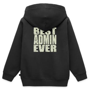 Best Admin ever Admin Gift - Kids Premium Organic Zip-up Hoodie - black - Back - AI Model Kid Male (0cm)