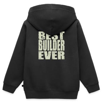 Best Bauarbeiter ever Bauarbeiter Geschenk - Kinder Premium Organic Zip Hoodie - Schwarz - Hinten - AI Model Kid Male (0cm)