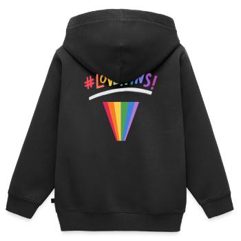 Csd Pride Tshirt - Kinder Premium Organic Zip Hoodie - Schwarz - Hinten - AI Model Kid Male (0cm)