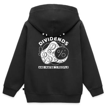 Dividend Shareholder Shares - Kids Premium Organic Zip-up Hoodie - black - Back - AI Model Kid Male (0cm)