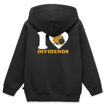 Dividend Shareholder Shares - Kids Premium Organic Zip-up Hoodie - black - Back - AI Model Kid Male (0cm)