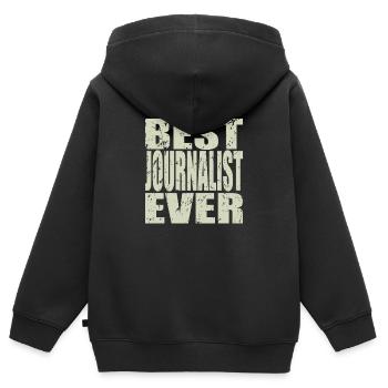 Best Journalist ever Journalist Geschenk - Kinder Premium Organic Zip Hoodie - Schwarz - Hinten - AI Model Kid Male (0cm)