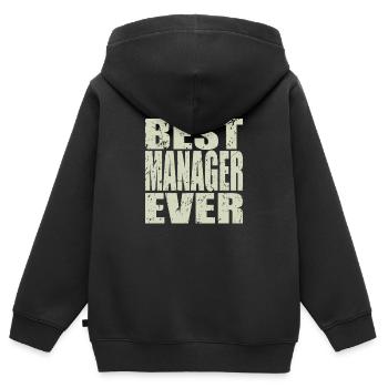 Best Manager ever Manager Geschenk - Kinder Premium Organic Zip Hoodie - Schwarz - Hinten - AI Model Kid Male (0cm)