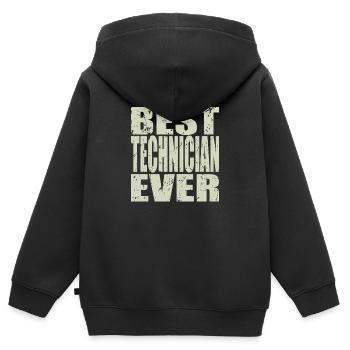 Best Techniker ever Techniker Geschenk - Kinder Premium Organic Zip Hoodie - Schwarz - Hinten - AI Model Kid Male (0cm)