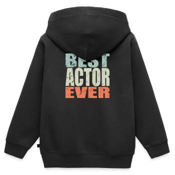 Best Schauspieler ever Schauspieler Geschenk - Kinder Premium Organic Zip Hoodie - Schwarz - Hinten - AI Model Kid Male (0cm)