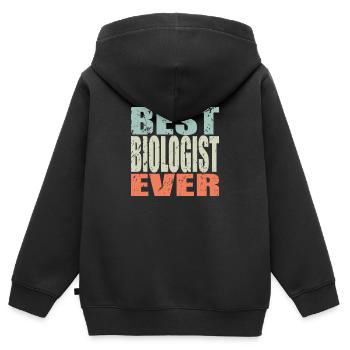 Best Biologe ever Biologe Geschenk - Kinder Premium Organic Zip Hoodie - Schwarz - Hinten - AI Model Kid Male (0cm)