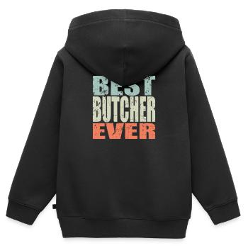 Best Metzger ever Metzger Geschenk - Kinder Premium Organic Zip Hoodie - Schwarz - Hinten - AI Model Kid Male (0cm)