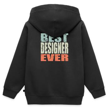Best Designer ever Designer Geschenk - Kinder Premium Organic Zip Hoodie - Schwarz - Hinten - AI Model Kid Male (0cm)
