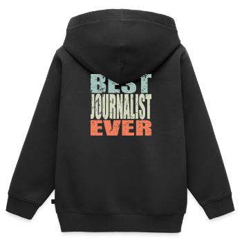 Best Journalist ever Journalist Geschenk - Kinder Premium Organic Zip Hoodie - Schwarz - Hinten - AI Model Kid Male (0cm)