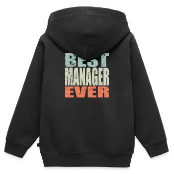 Best Manager ever Manager Geschenk - Kinder Premium Organic Zip Hoodie - Schwarz - Hinten - AI Model Kid Male (0cm)