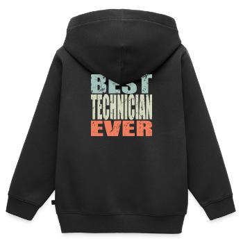 Best Technician ever Technician Gift - Kids Premium Organic Zip-up Hoodie - black - Back - AI Model Kid Male (0cm)
