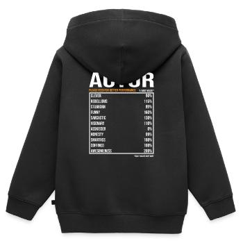 Schauspieler tageswerte Lustiger Schauspieler - Kinder Premium Organic Zip Hoodie - Schwarz - Hinten - AI Model Kid Male (0cm)