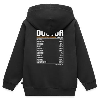 Doktor tageswerte Lustig Doktor - Kinder Premium Organic Zip Hoodie - Schwarz - Hinten - AI Model Kid Male (0cm)