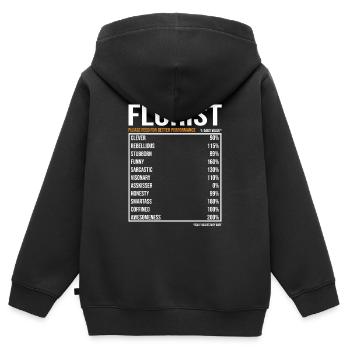 Florist Floristin tageswerte Lustiger Florist - Kinder Premium Organic Zip Hoodie - Schwarz - Hinten - AI Model Kid Male (0cm)