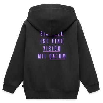 Ziel und Vision - Kinder Premium Organic Zip Hoodie - Schwarz - Hinten - AI Model Kid Male (0cm)