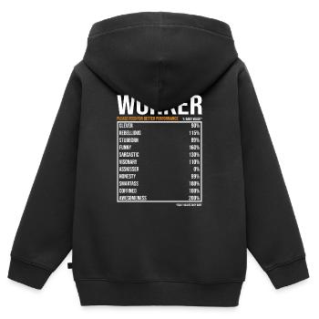 Worker Gift Funny Worker Saying - Kids Premium Organic Zip-up Hoodie - black - Back - AI Model Kid Male (0cm)