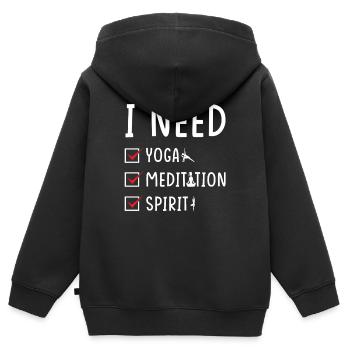 Yoga Meditation Spirit - Kinder Premium Organic Zip Hoodie - Schwarz - Hinten - AI Model Kid Male (0cm)