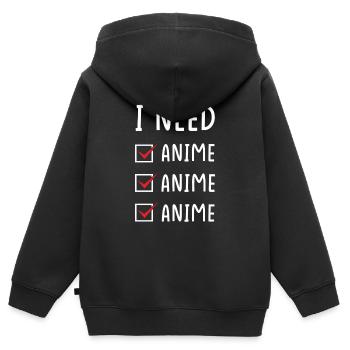 Anime Anime Anime - Kinder Premium Organic Zip Hoodie - Schwarz - Hinten - AI Model Kid Male (0cm)