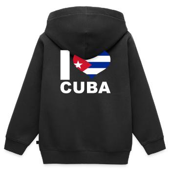 Ich liebe Kuba Herz Flagge Kuba - Kinder Premium Organic Zip Hoodie - Schwarz - Hinten - AI Model Kid Male (0cm)