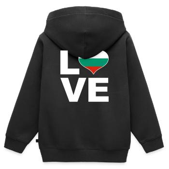 Ich liebe Bulgarien Herz Flagge Bulgarien - Kinder Premium Organic Zip Hoodie - Schwarz - Hinten - AI Model Kid Male (0cm)