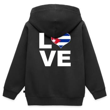 Ich liebe Kuba Herz Flagge Kuba - Kinder Premium Organic Zip Hoodie - Schwarz - Hinten - AI Model Kid Male (0cm)