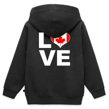 J’aime le drapeau du cœur du Canada - Sweat Premium à capuche zippé enfant bio - noir - Dos - AI Model Kid Male (0cm)