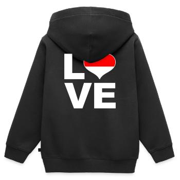 Ich liebe Indonesien Herz Flagge Indonesien - Kinder Premium Organic Zip Hoodie - Schwarz - Hinten - AI Model Kid Male (0cm)