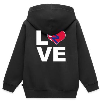 Ich liebe Nepal Herz Flagge Nepal - Kinder Premium Organic Zip Hoodie - Schwarz - Hinten - AI Model Kid Male (0cm)